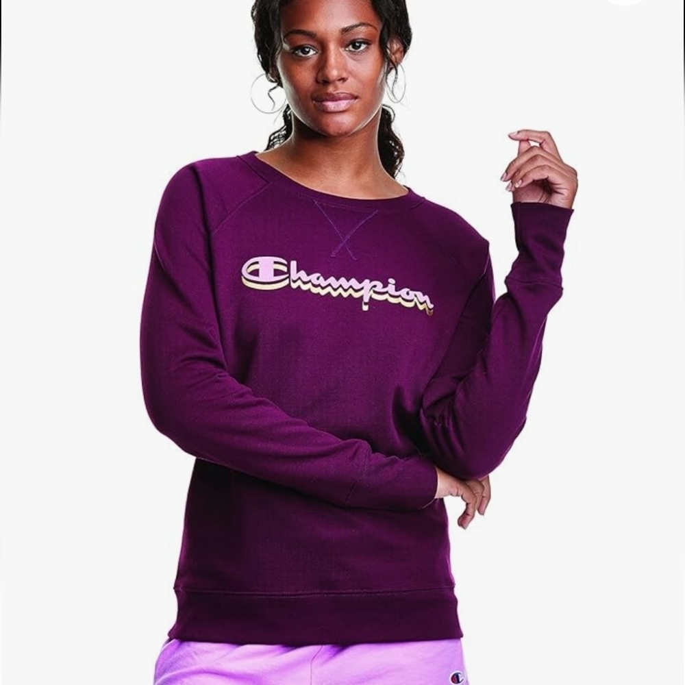 Champion Women's Powerblend Crew, Classic Script